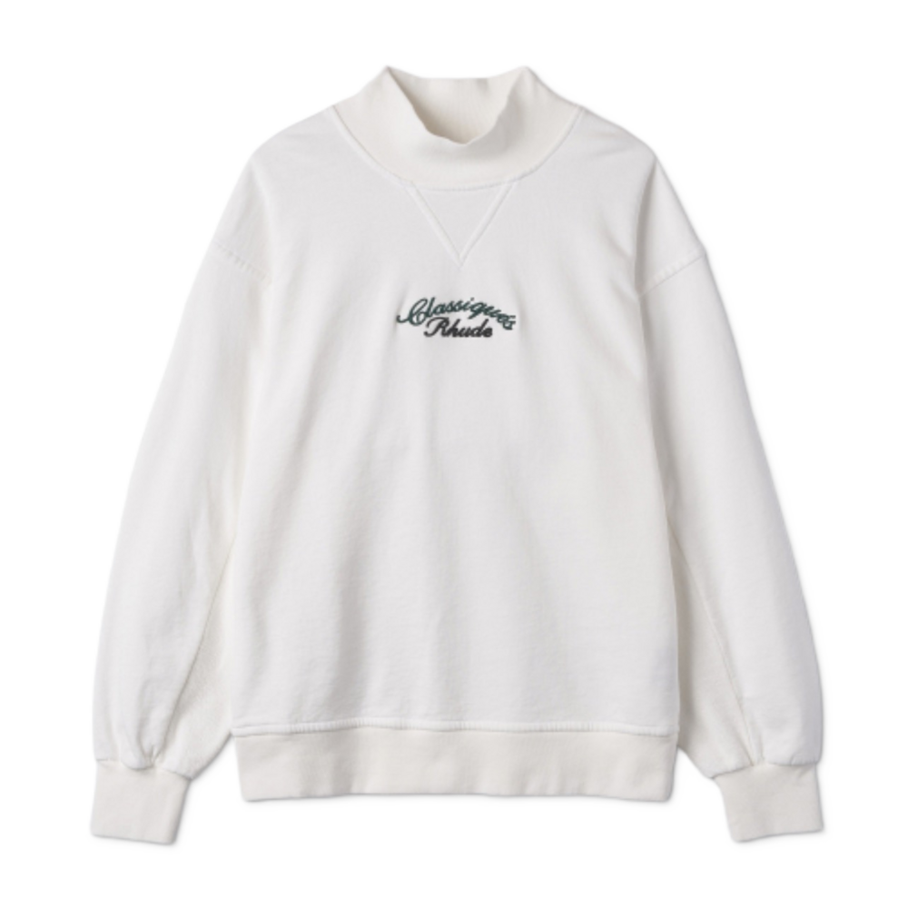 Rhude fleece Pullover Turtleneck Sweatshirt - white